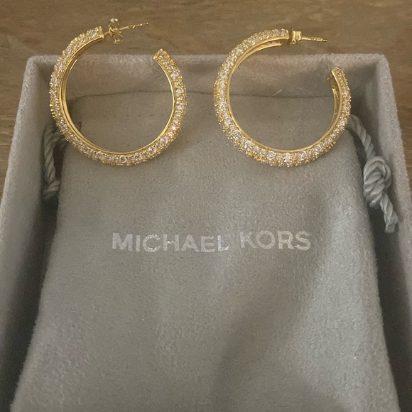 Michael Kors hoop earrings with diamonds - Picture 1 of 10